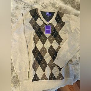 NWT- BALLANTRAE LONG SLEEVE V- NECK SWEATER MENS 2XL